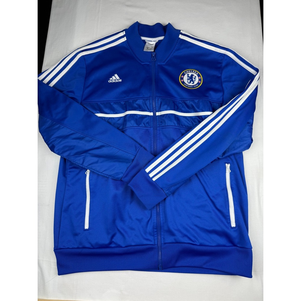 Adidas Chelsea FC Track Jacket Large Blue Soccer Full Zip Training Top